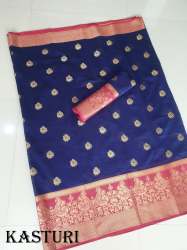 Kasturi Art Silk With Zari Border Work