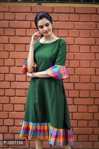 Fancy Printed Bell Sleeve Cotton Kurtis