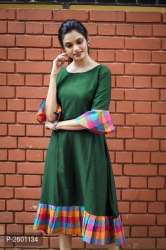 Fancy Printed Bell Sleeve Cotton Kurtis