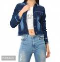 ladies-solid-blue-denim-jacket