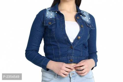 Ladies Solid Denim Jacket by Elite Fashion Online Shop