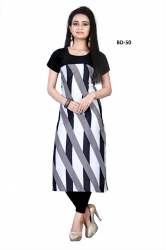 black and white print kurti