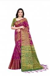 	multi color zari  pallu Wedding Banarasi Saree 