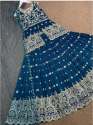 Blue indo Designer Embroidery western dress  thumb 1