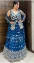 Blue indo Designer Embroidery western dress  thumb 3