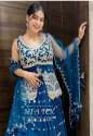 Blue indo Designer Embroidery western dress  thumb 4