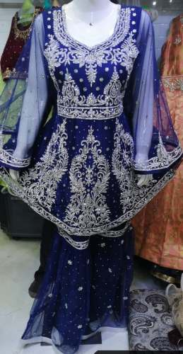 Blue color Designer Sharara suit 