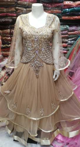 Cream color embroidered gown