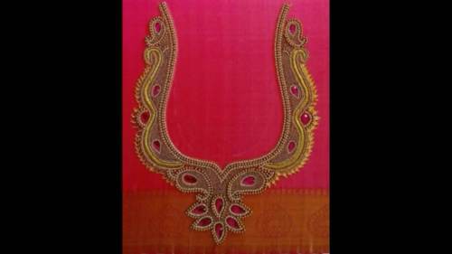 Designer Fancy embroidered neck by Danish LL B