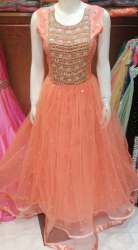 Orange party wear gown