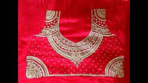 Red color blouse neck by Danish LL B