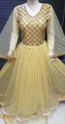 Yellow color party wear long gown 