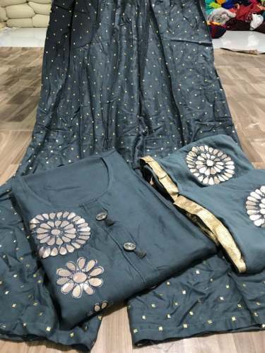 3034 RAYON COTTON GREY DESIGNER SALWAR SUIT