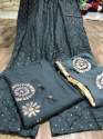 3034 RAYON COTTON GREY DESIGNER SALWAR SUIT
