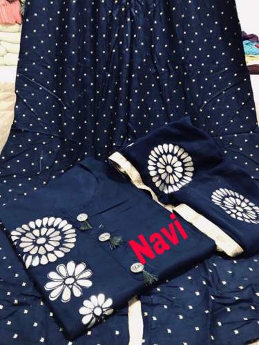 3034 RAYON COTTON NAVY BLUE DESIGNER SALWAR SUIT