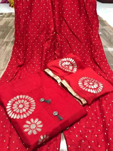 3034 RAYON COTTON RED DESIGNER SALWAR SUIT