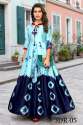 3Dr Gown 2 Satin SkyBlue Digital Printed Kurti thumb 1