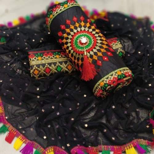 AADITI BLACK COTTON DRESS MATERIAL