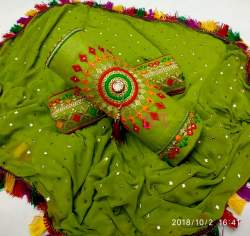 AADITI GREEN COTTON DRESS MATERIAL