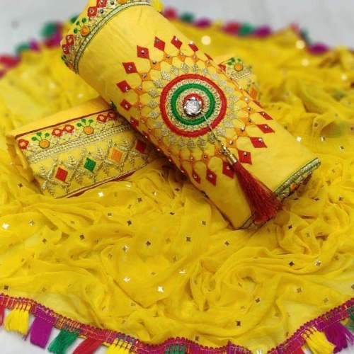 AADITI YELLOW COTTON DRESS MATERIAL