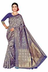 AALOVER VELL-1 BLUE COTTON SAREE