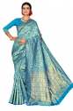 AALOVER VELL-1 SKYBLUE COTTON SAREE