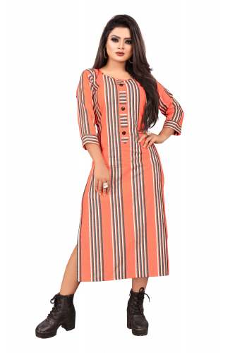 Aarohi Orange Cotton Kurti