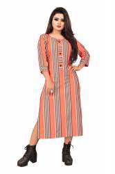 Aarohi Orange Cotton Kurti