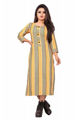 Aarohi Yellow Cotton Kurti