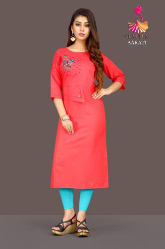 VRAJTEX CATALOUGE:AARTI FANCY REYON KURTI   