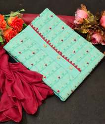 Abby Green Cotton Dress Material