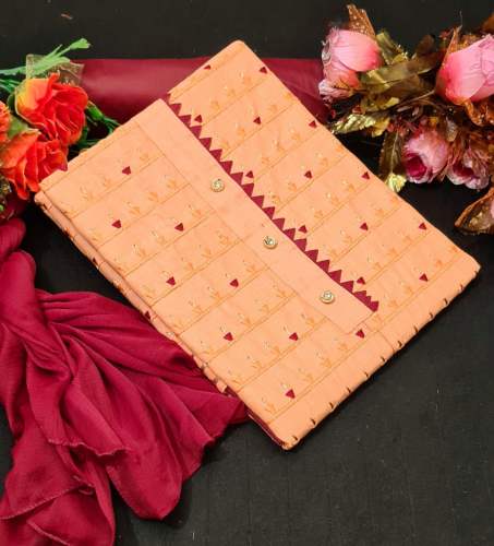 Abby Orange Cotton Dress Material