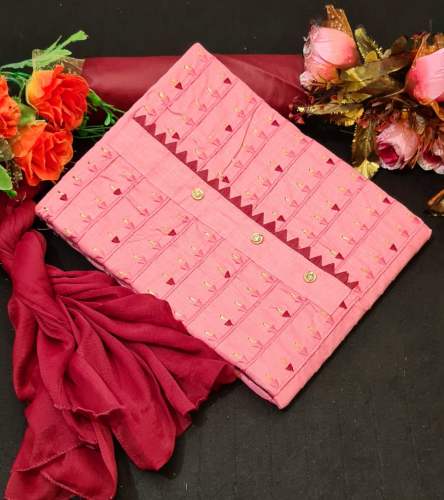 Abby Pink Cotton Dress Material