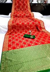 ALEXA RED BANARASI SAREE