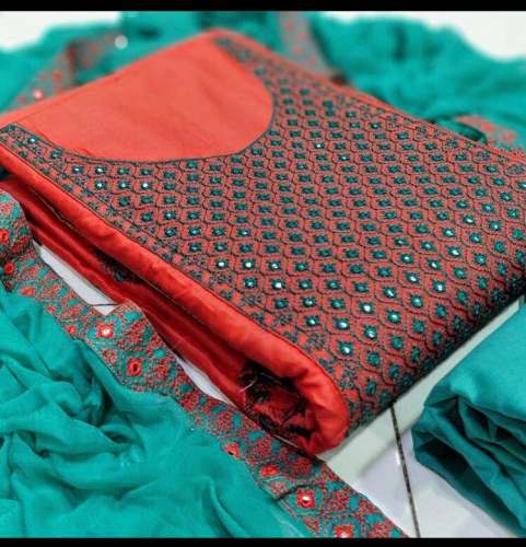 AMYRA ORANGE COTTON DRESS MATERIAL