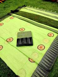 Angel Creation_1 Black Current Heavy Linen Saree