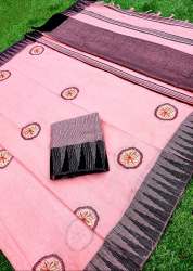 Angel Creation_3 Black Current Heavy Linen Saree 