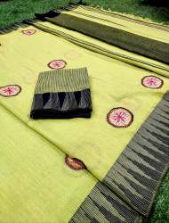 Angel Creation_7 Black Current Heavy Linen Saree