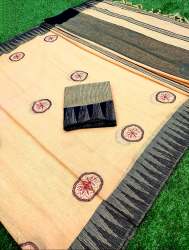 Angel Creation_8 Black Current Heavy Linen Saree 