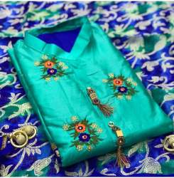 ANI SKY SATIN GILACE COTTON DRESS MATERIAL