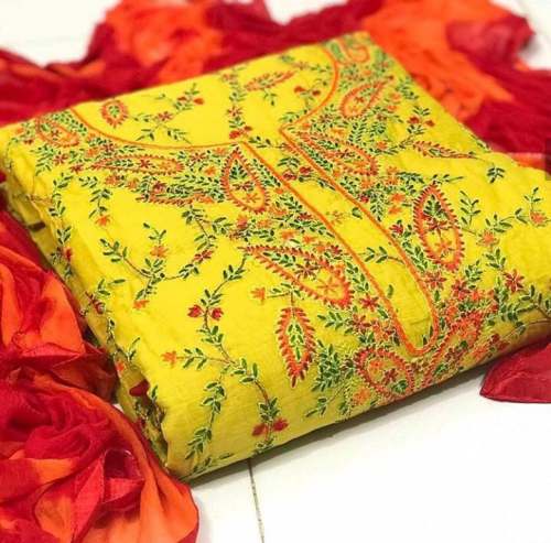 ANIKA YELLOW SEMI MODAL DRESS MATERIAL