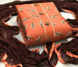 ANISHA PEACH CHANDERI MODAL DRESS MATERIAL