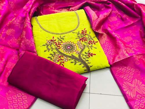 ANNU PERROT CHANDERI DRESS MATERIAL