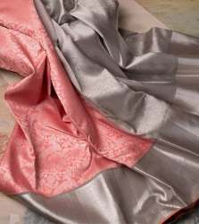 Apsara Peach Cotton Silk Saree