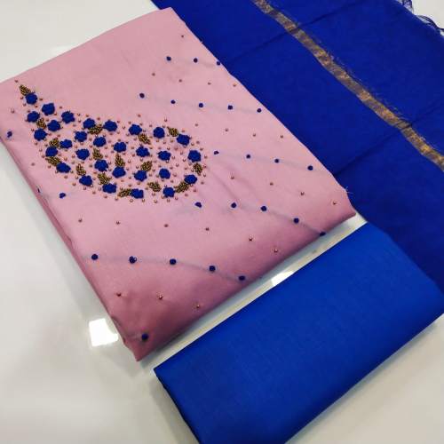 ARADHANA BABY PINK SEMI MODAL DRESS MATERIAL