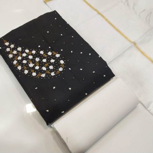 ARADHANA BLACK SEMI MODAL DRESS MATERIAL