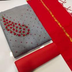 ARADHANA GREY SEMI MODAL DRESS MATERIAL