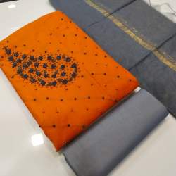 ARADHANA ORANGE SEMI MODAL DRESS MATERIAL