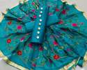 BHAKTI C-GREEN JAM SILK COTTON DRESS MATERIAL