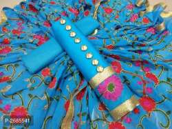 BHAKTI SKYBLUE JAM SILK COTTON DRESS MATERIAL
